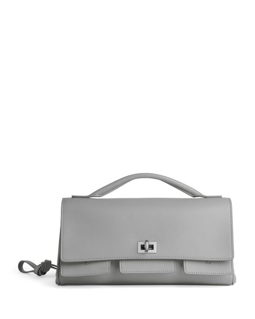 Balenciaga Gray Small Calfskin Bel Air Clutch Bag