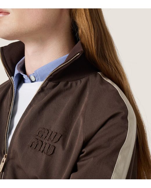 Miu Miu Brown Cotton Twill Blouson Jacket