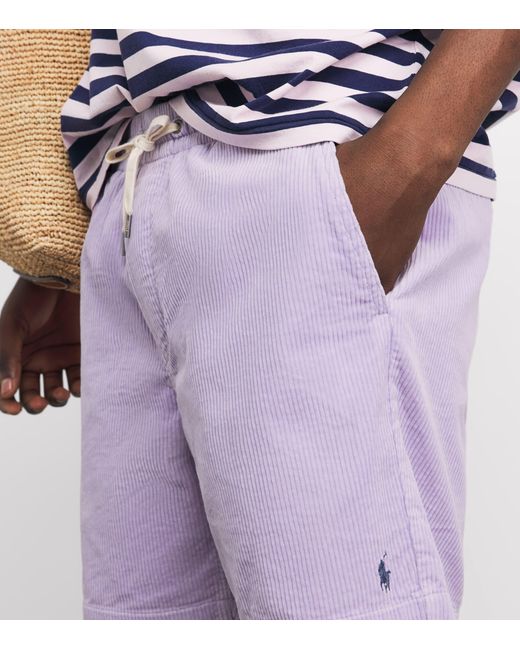 Polo Ralph Lauren Purple Cotton Corduroy Polo Prepster Shorts for men