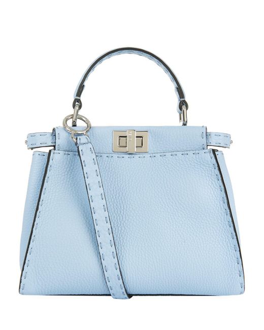 Fendi Mini Peekaboo Selleria Shoulder Bag, Blue, One Size