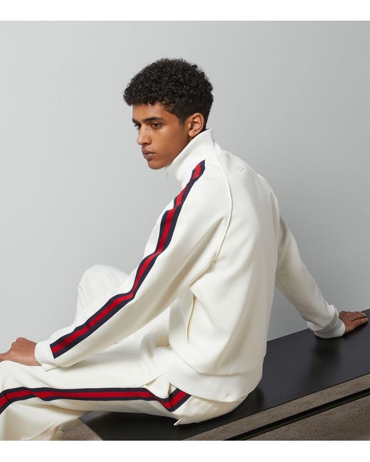 Gucci Natural Web Stripe Zip-up Jacket for men