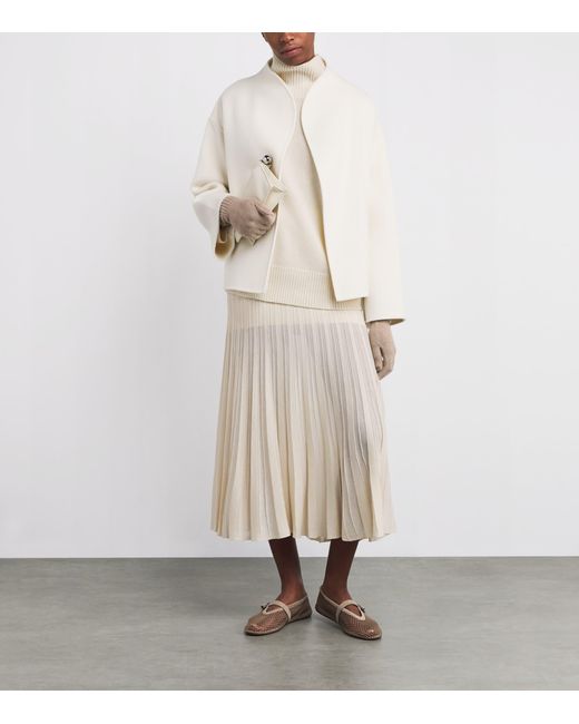 Soft Goat White Cashmere Rollneck Boyfriend Sweater