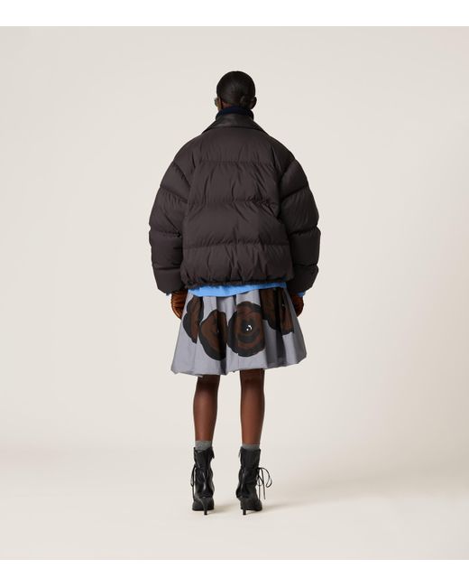 Miu Miu Black Technical Pongé Puffer Jacket