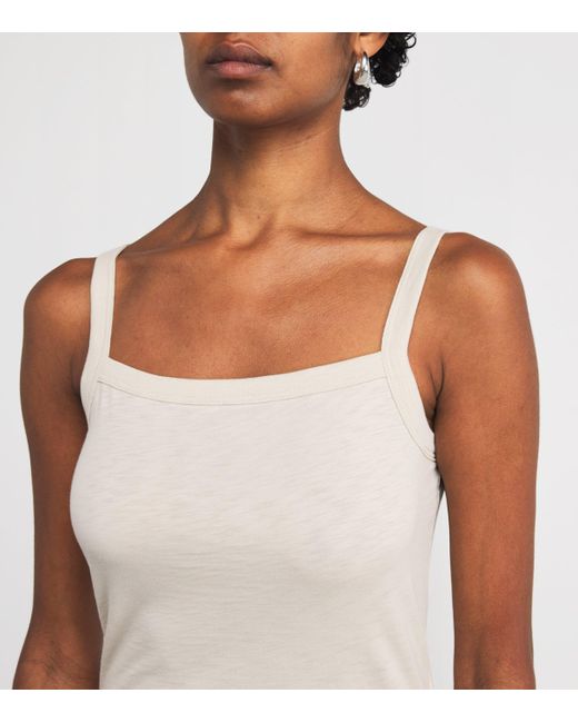 Rag & Bone White Cotton Square Neck The Slub Tank Top