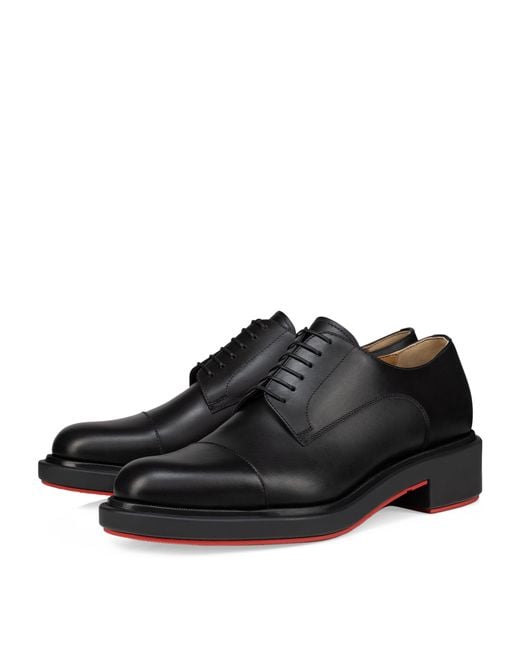 Christian Louboutin Black Leather Urbino Derby Shoes for men