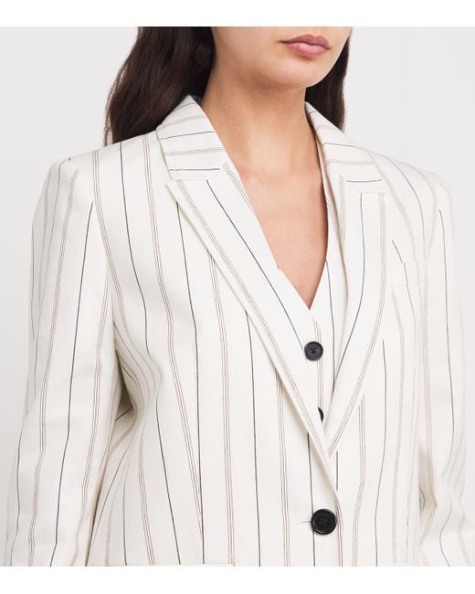 ME+EM White Cotton Stripe The Very Useful Blazer