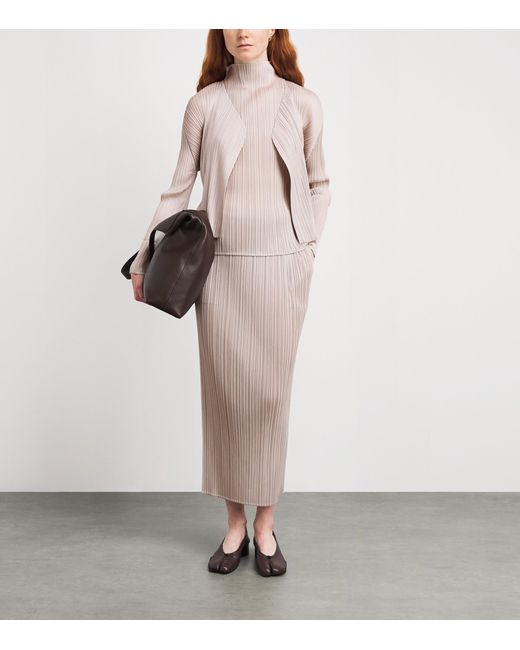 Pleats Please Issey Miyake Pink New Colorful Basics Cardigan