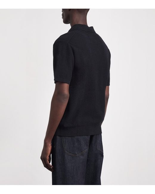 Wax London Black Cotton-Blend Siena Polo Shirt for men