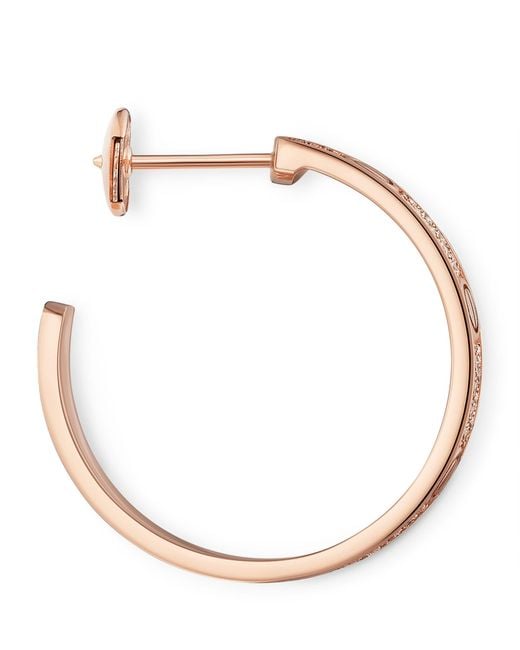 Cartier White And Diamond Love Hoop Earrings