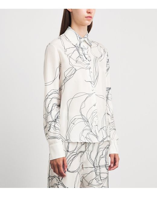 Fabiana Filippi White Silk Twill Printed Shirt