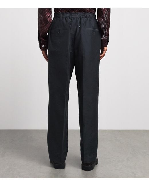 Maison Margiela Black Satin Drawstring Trousers for men