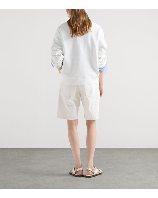Prada White Cotton Logo Sweatshirt