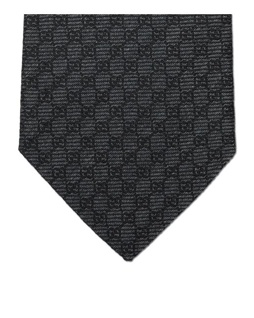 Gucci Gray Silk-wool Interlocking G Tie for men