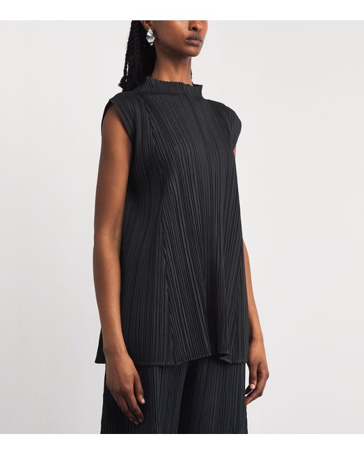 Pleats Please Issey Miyake Black Mellow Pleats Top