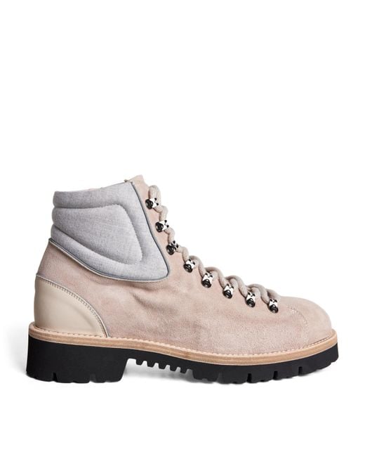 Eleventy Natural Suede Lace-Up Boots for men