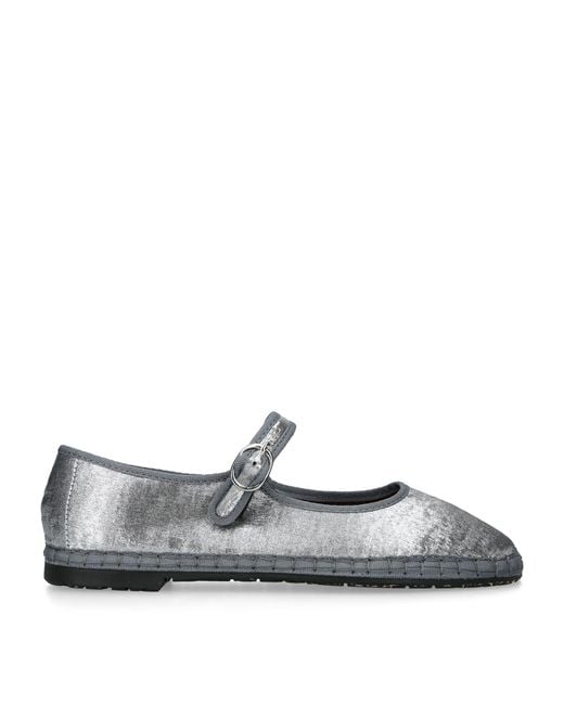 Flabelus White Lavinia Mary Jane Flats