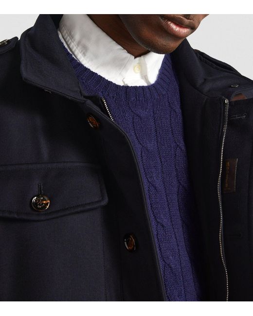 Moorer Blue Virgin Wool-blend Down Isac-ll Jacket for men