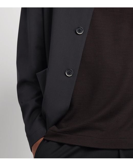 Barena Black Stretch-Wool Gabardine Overshirt for men