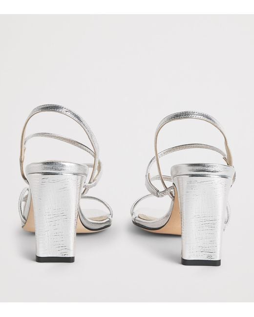 Sandro White Metallic Faye Heeled Sandals 70