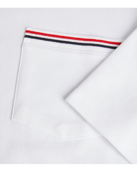Thom Browne White Oversized Tricolour Pocket T-Shirt for men