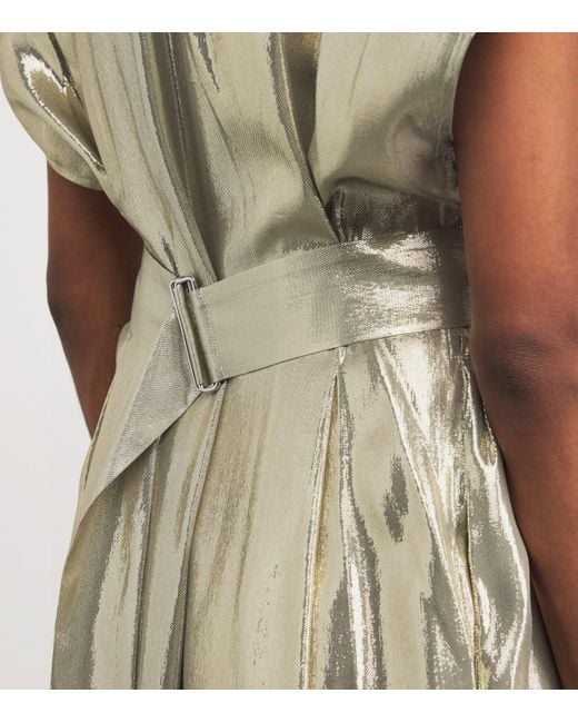 Sa Su Phi Green Silk-Blend Francesca Maxi Dress