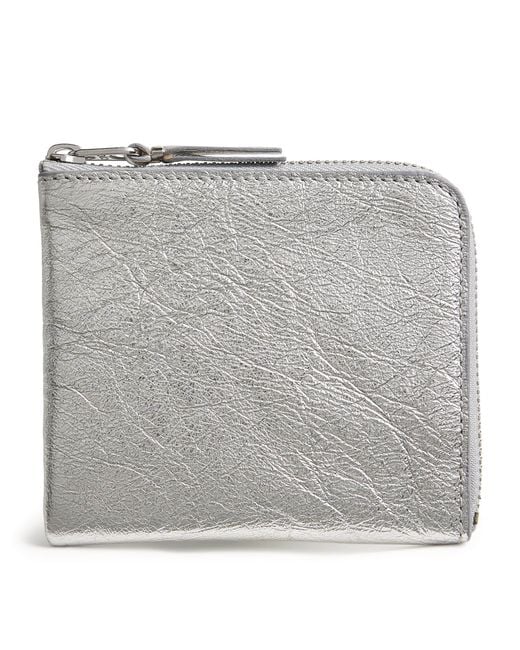 Comme des Garçons Gray Small Leather Half-Zip Wallet for men