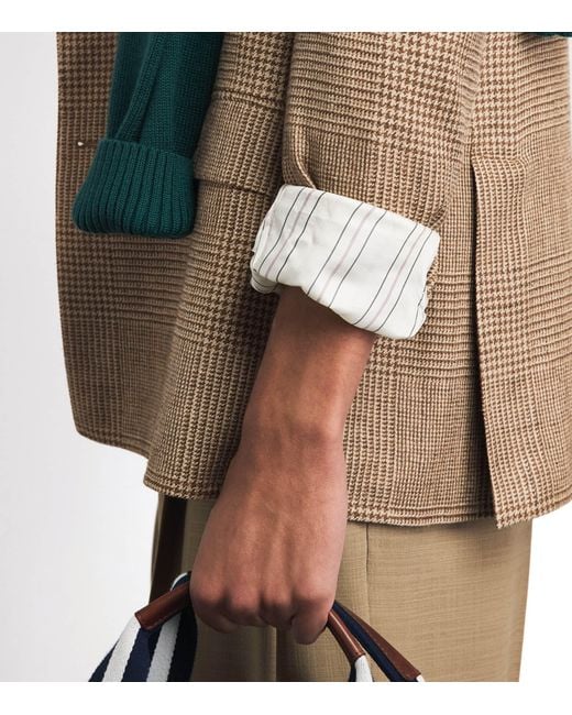 Polo Ralph Lauren Brown Linen-Silk-Wool Glenplaid Blazer for men