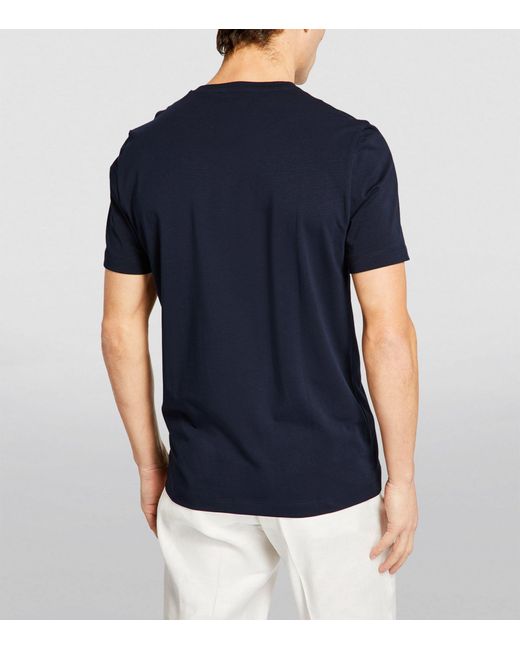 Corneliani Blue Cotton-blend T-shirt for men