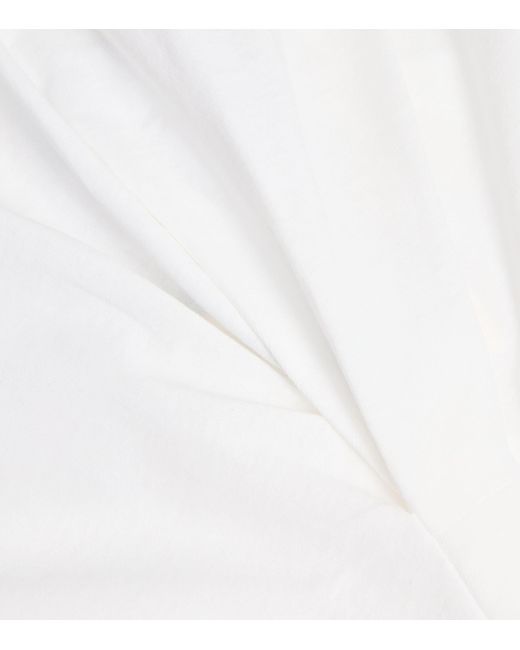 A.W.A.K.E. MODE White Organic Cotton Asymmetric Knot Top