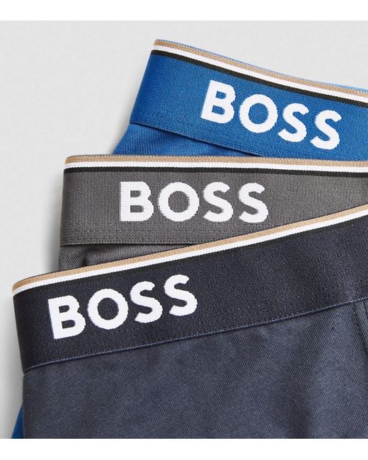 Boss Blue Stretch-Cotton Power Trunks for men