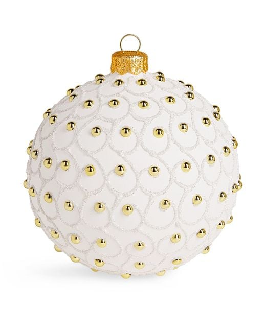 Harrods Metallic Embellished Glitter Swirl Bauble