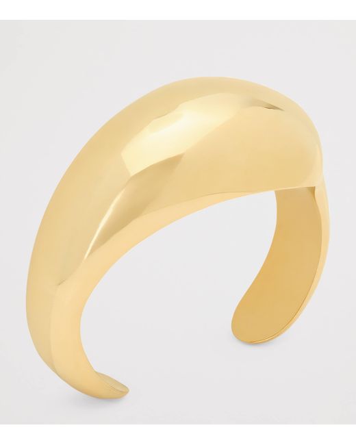 Saint Laurent Metallic Brass Teardrop Dome Cuff