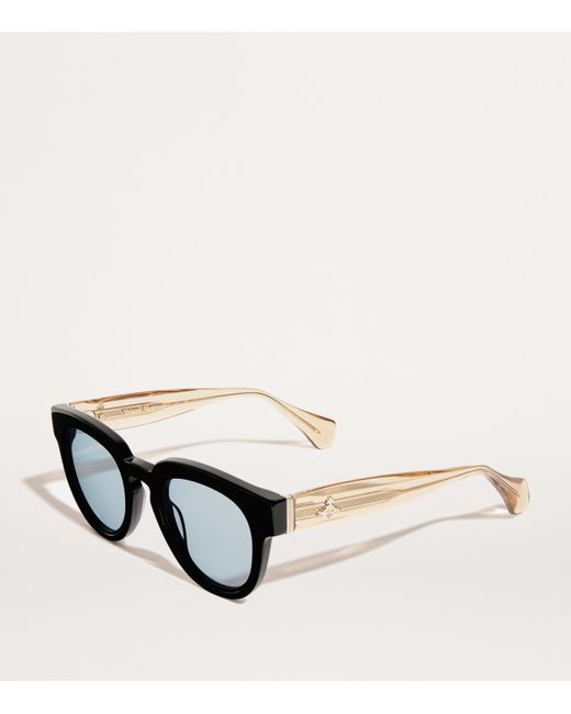 Vivienne Westwood Black Acetate Wayfarer Sunglasses