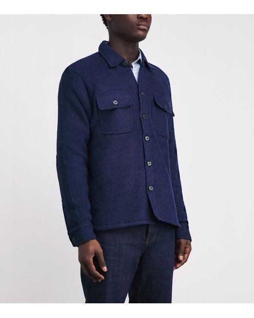 Polo Ralph Lauren Blue Wool-Blend Felt Overshirt for men
