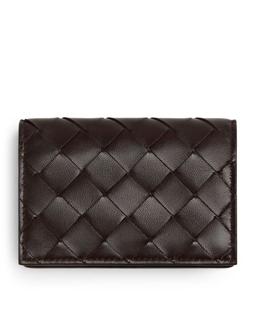 Bottega Veneta Black Nappa Intrecciato Business Card Holder