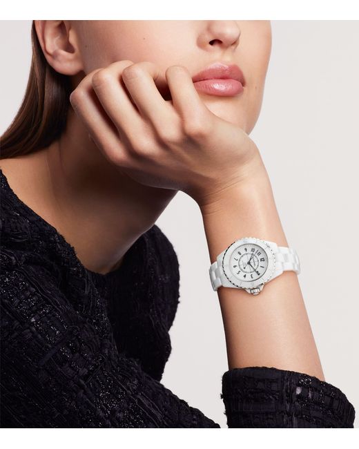 Chanel White Ceramic And Steel J12 Calibre 12.2 Watch