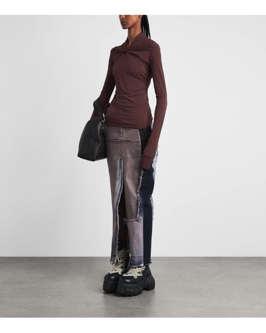 Rick Owens Purple Twisted Kail Top