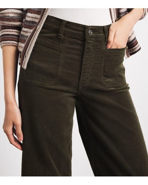 FRAME Black Corduroy Le Slim Palazzo Wide-Leg Jeans