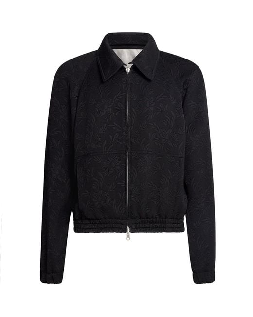Dries Van Noten Black Reversible Floral Jacquard Jacket for men