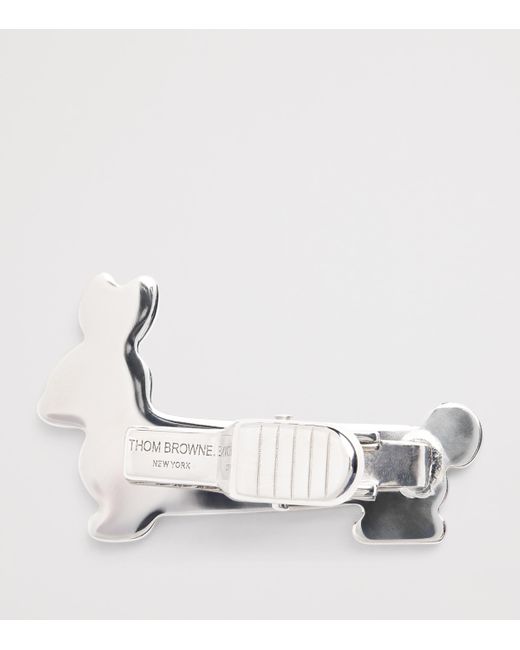 Thom Browne Black Sterling Rabbit Tie Bar for men