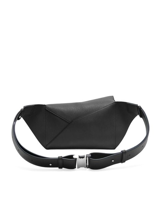 Loewe Gray Leather Puzzle Belt Bag for men