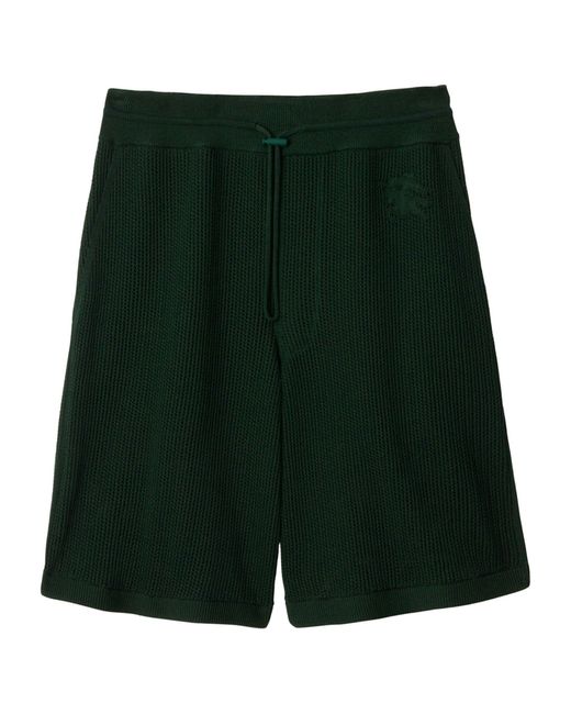 Burberry Green Cotton Mesh Shorts for men