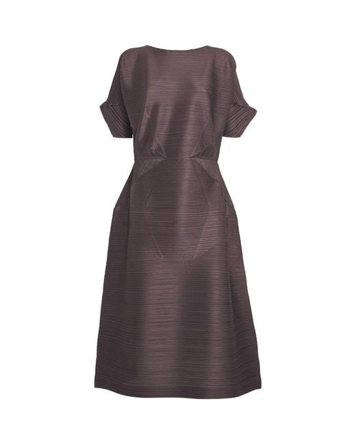 Pleats Please Issey Miyake Brown Pleated Chili Peppers Dress