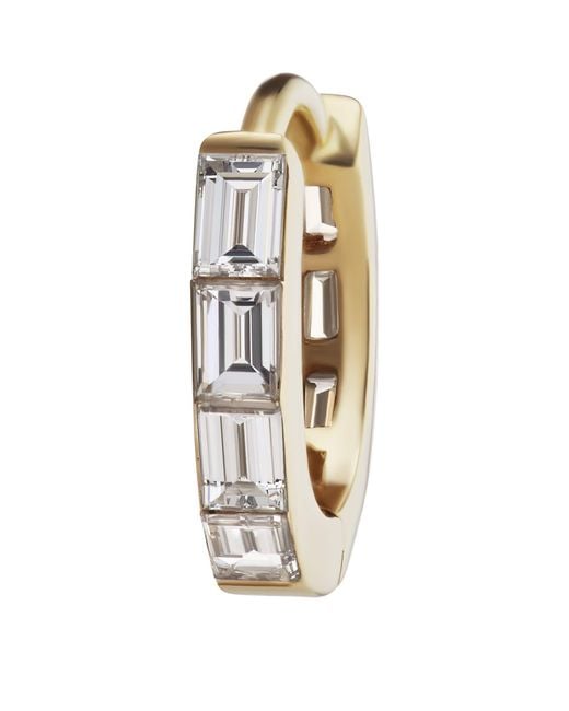 Maria Tash Metallic Invisible Set Baguette Diamond Eternity Hoop Earring