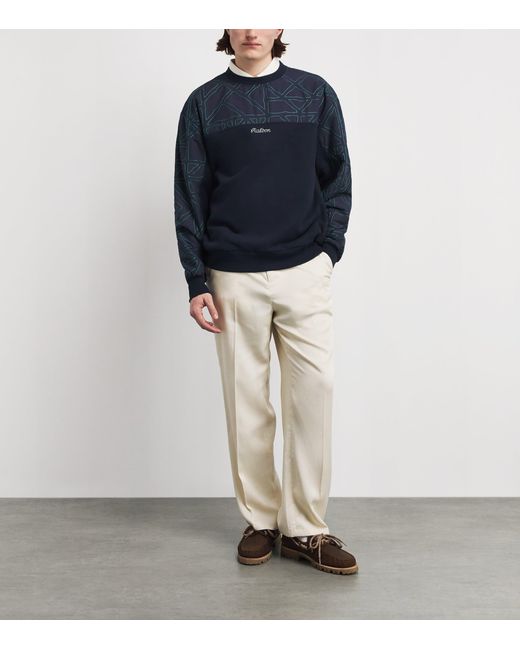 Malbon Blue Tierra Crew-Neck Sweatshirt for men