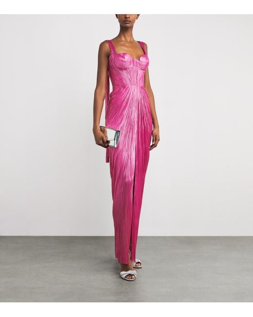 Maria Lucia Hohan Pink Pleated Martha Gown