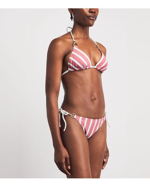Heidi Klein Pink Striped Tramonti Bikini Top
