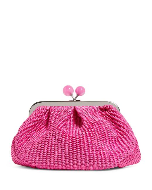 Weekend by Maxmara Pink Small Woven Pasticcino Clutch Bag