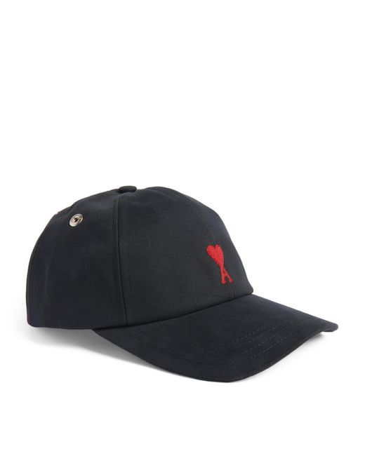AMI Black Logo Embroidered Baseball Cap for men