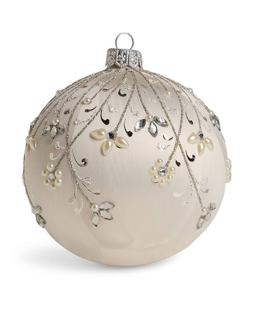 Harrods Gray Crystal Flower Bauble